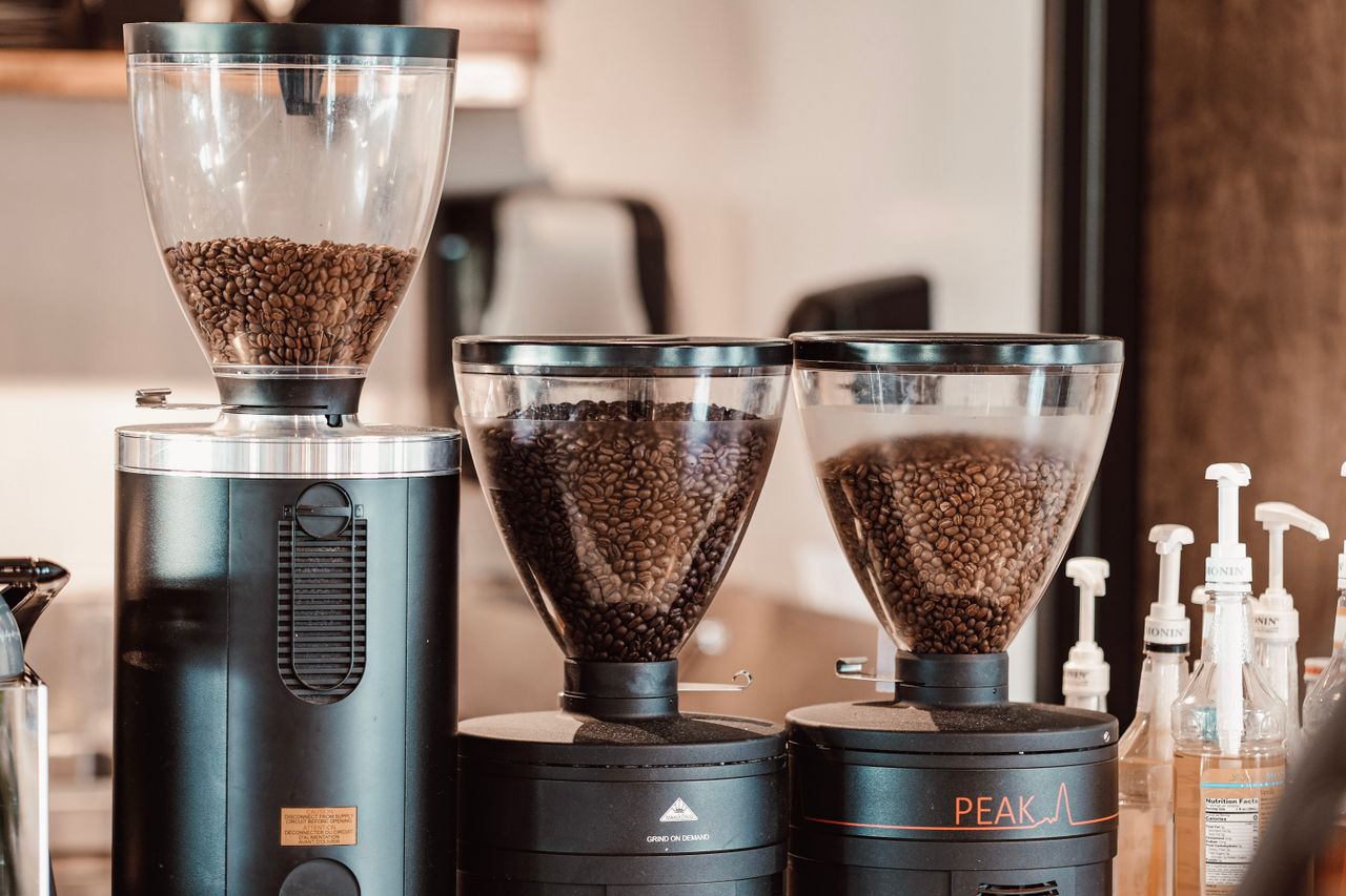Espresso machine in a cafe